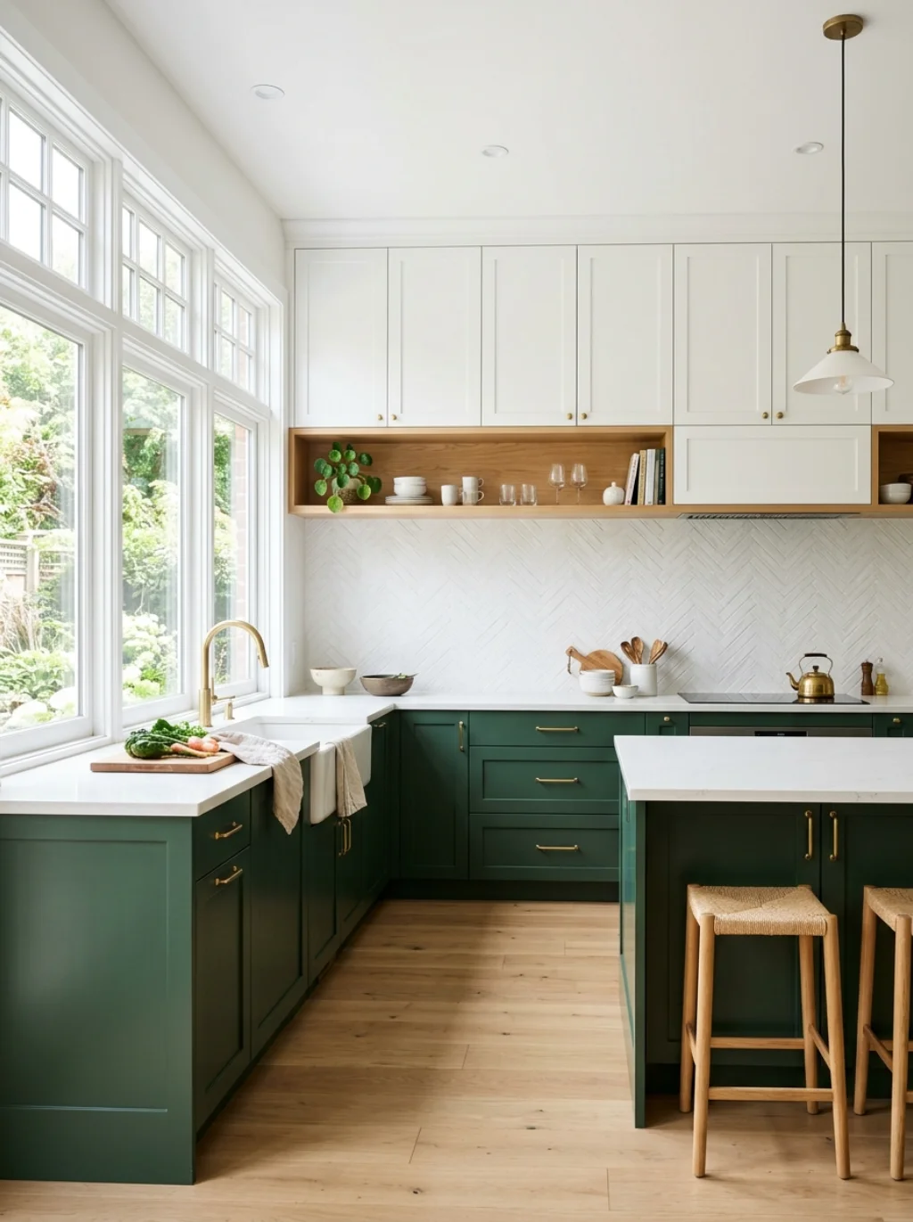 Two Tone Green Kitchen Designs That Balance Contrast With Harmony