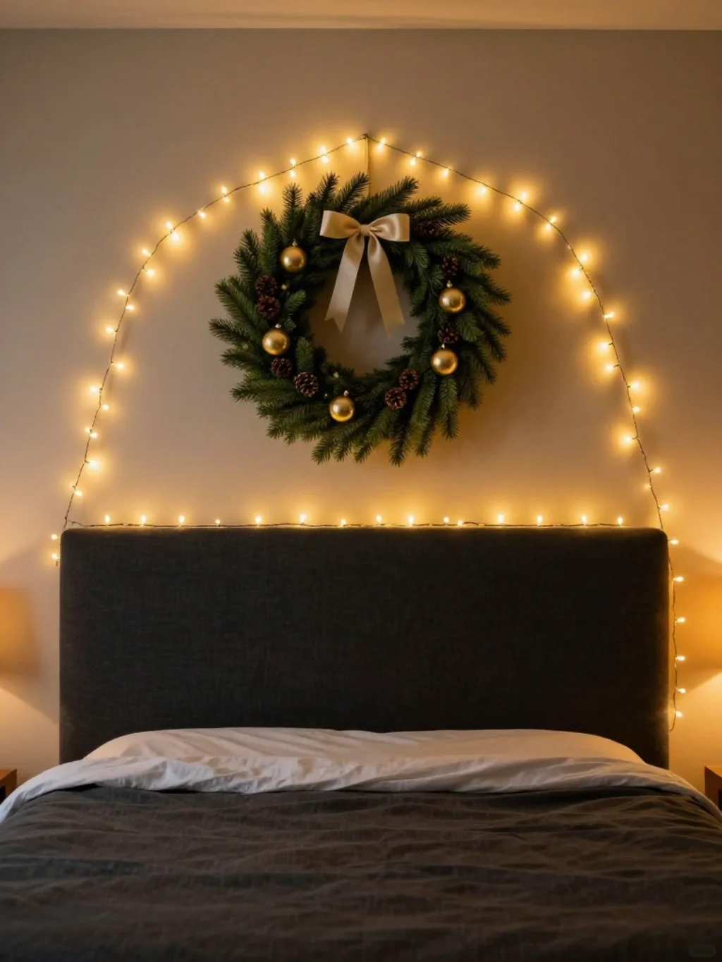 Above the Bed Decor That Creates a Stunning Christmas Focal Point