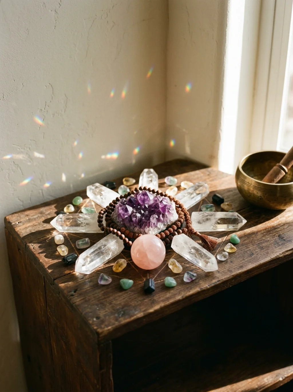 Crystal Placement and Sacred Objects That Charge the Practice Space
