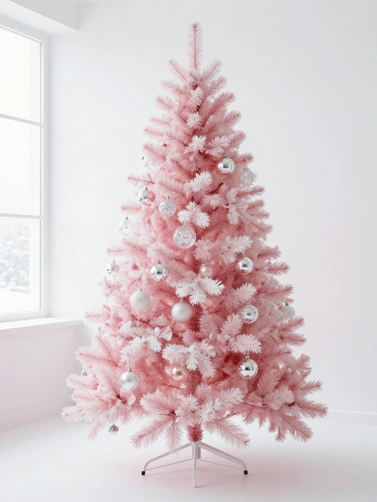 Pink Flocked Trees That Look Like They Were Kissed by Fresh Snowfall