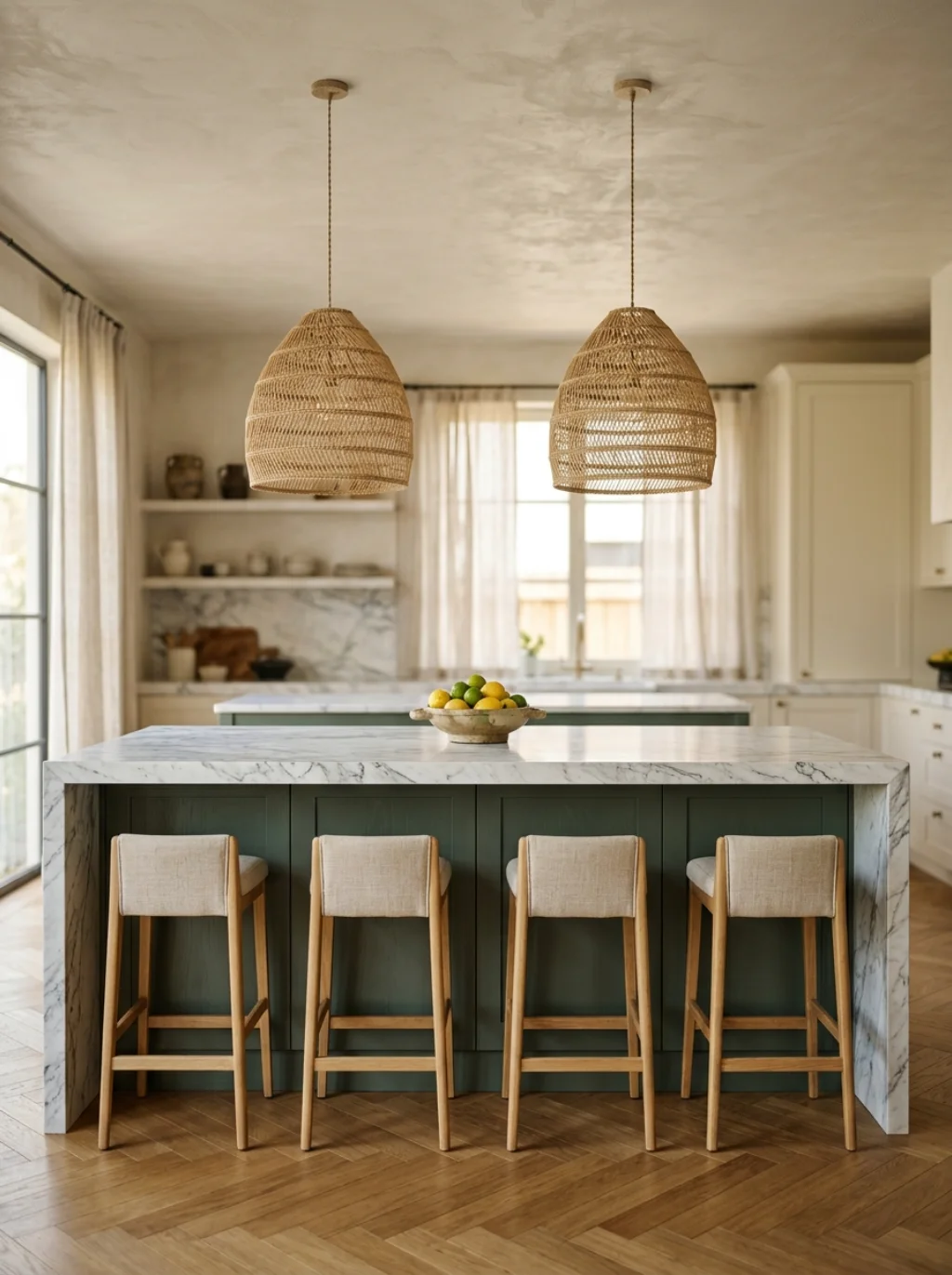 The Green Kitchen Island That Becomes the Room's Undeniable Focal Point