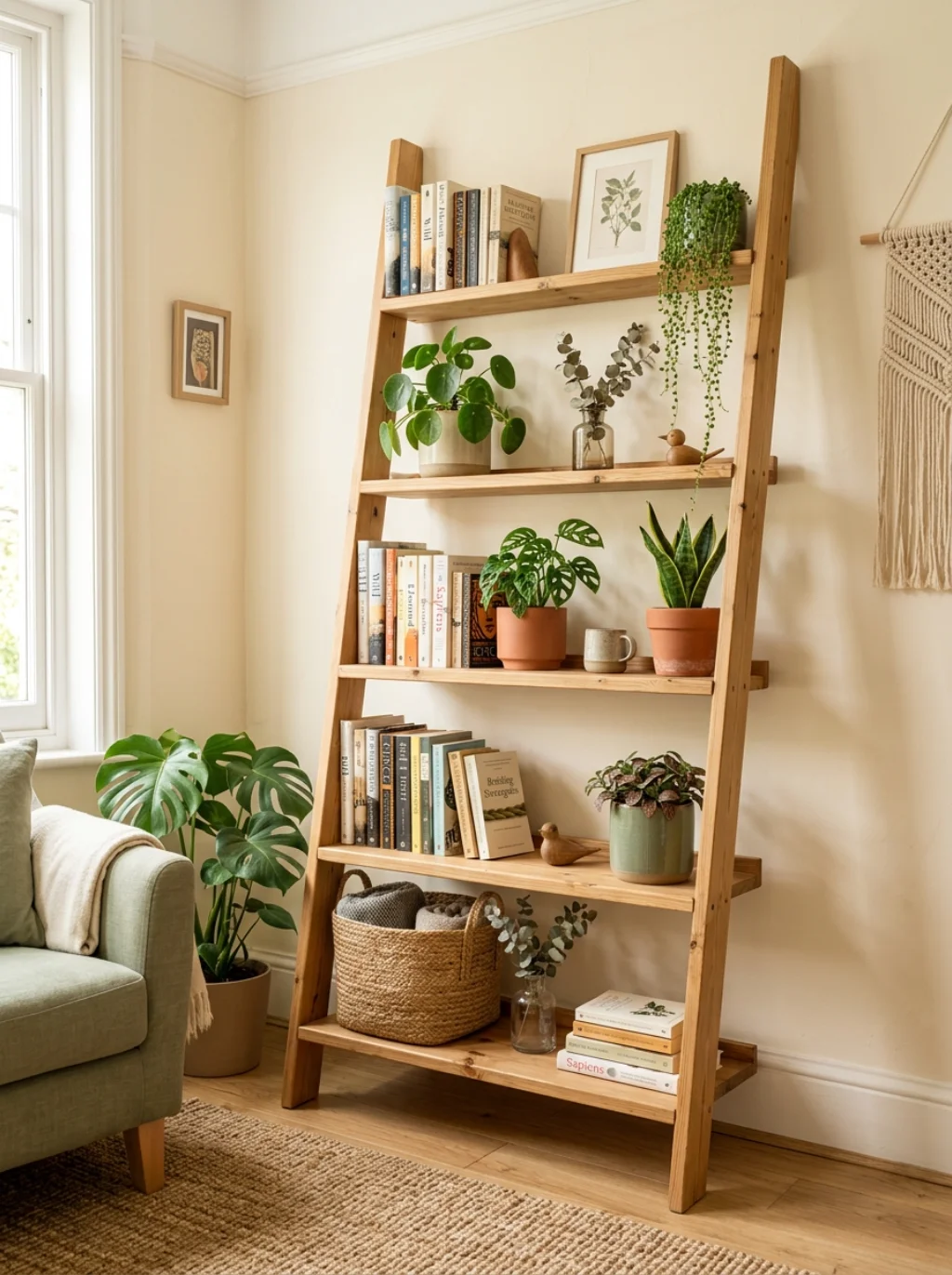 Ladder Shelves That Bring Character Without Eating Floor Space