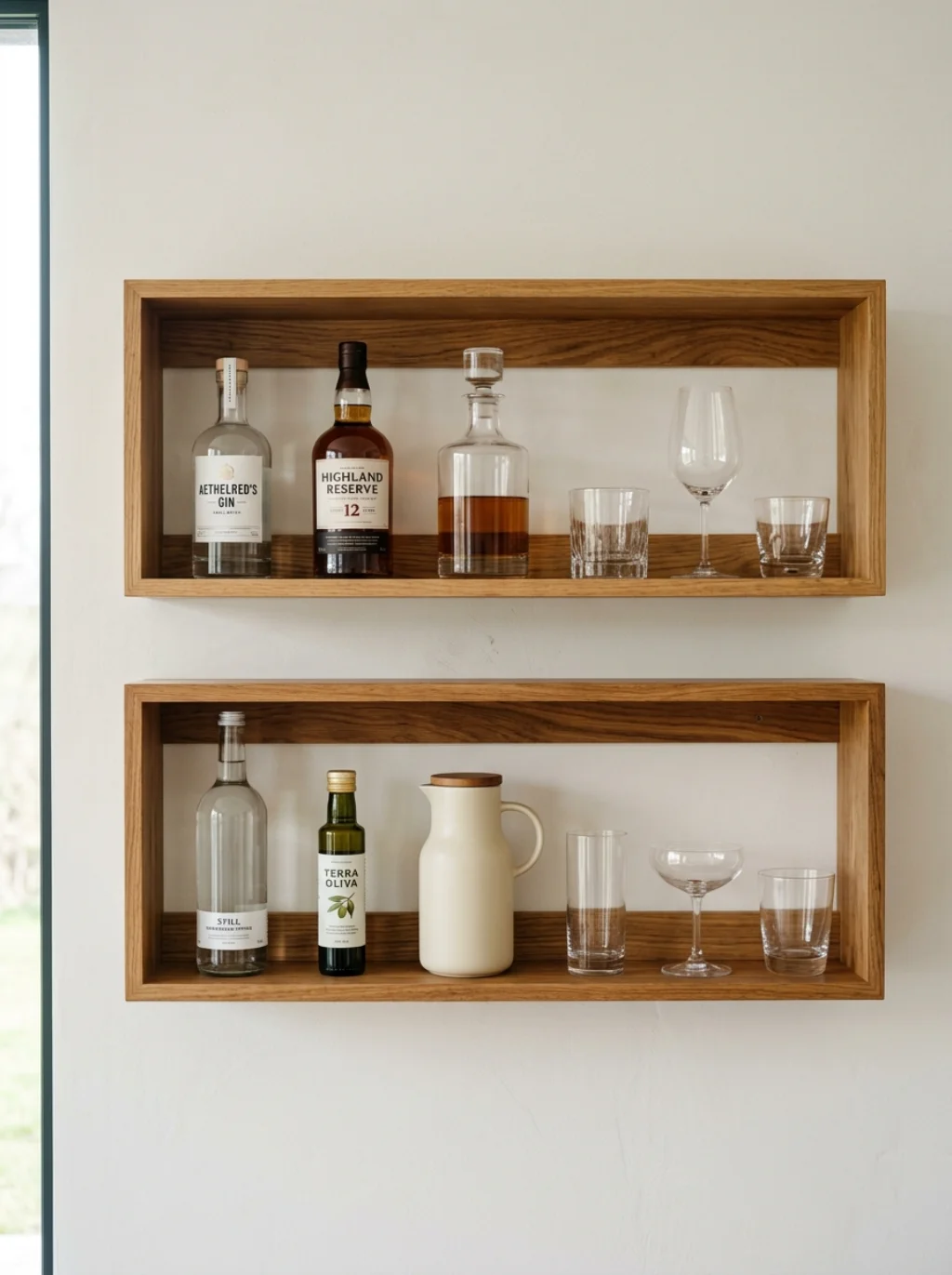 Open Shelving Skips the Cabinet and Shows Off Every Bottle