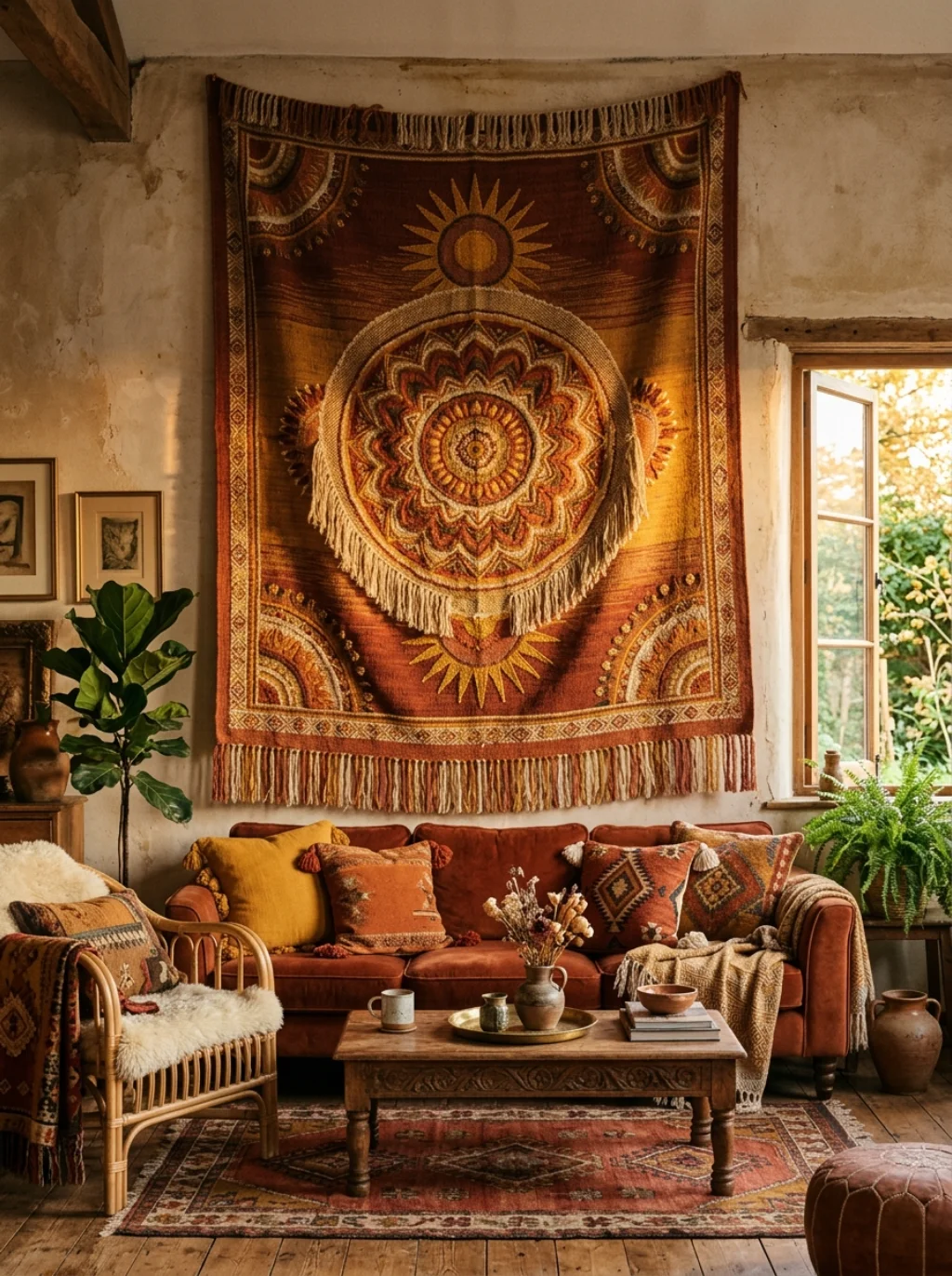 Vintage Tapestries Transform A Backyard Fence Into A Painted Story