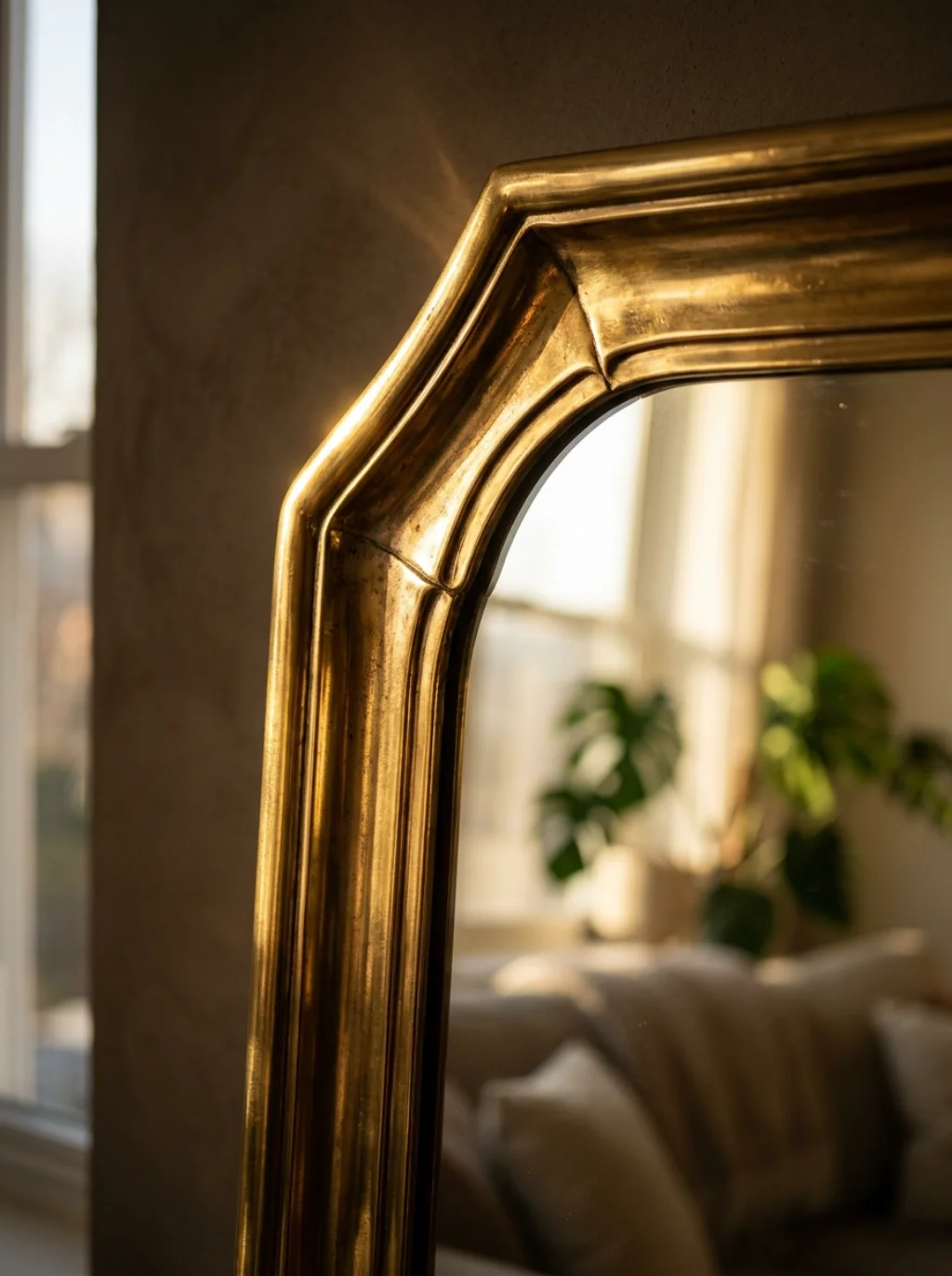 Brass Framed Mirrors Catch Morning Light Better Than Any Bulb Can