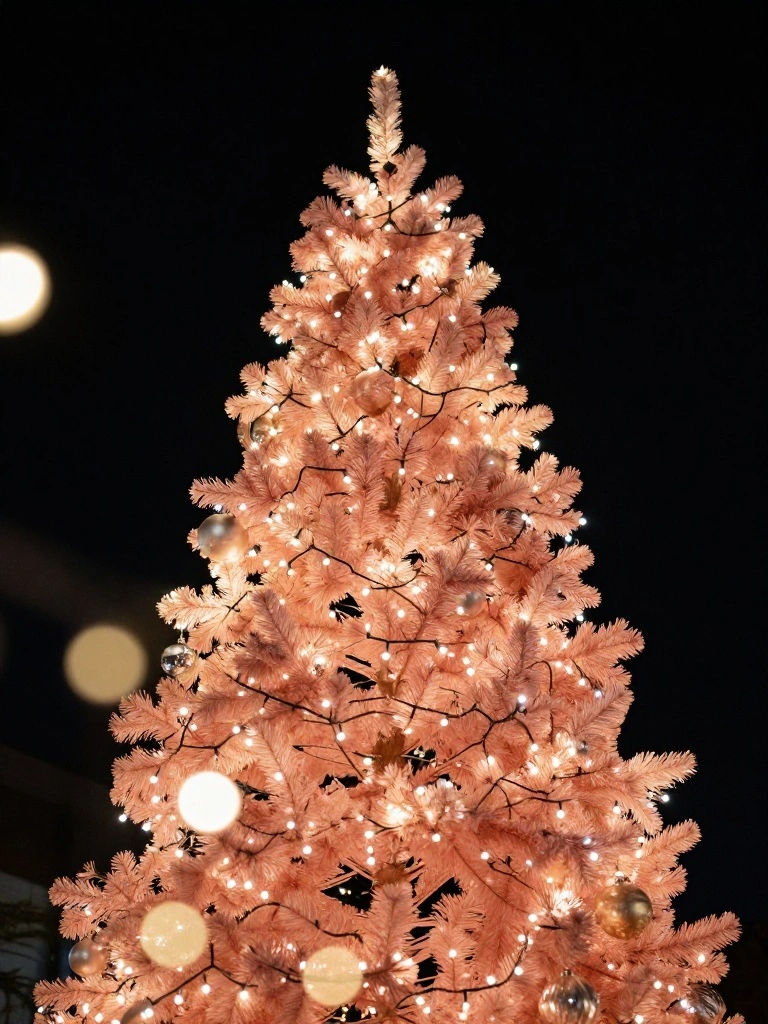 Fairy Light Arrangements That Make a Pink Tree Glow Like Stardust