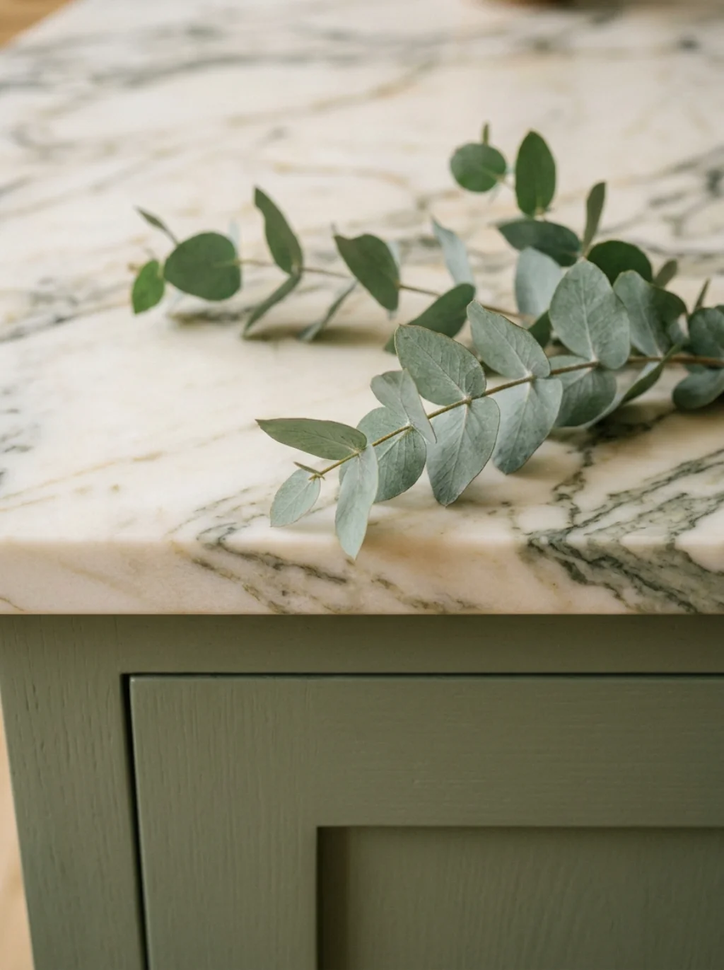 Marble Countertops in a Green Kitchen — the Pairing That Always Looks Rich