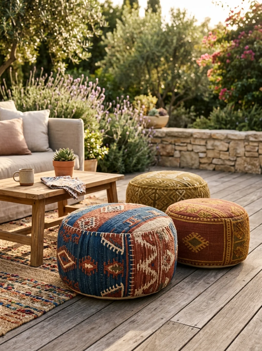 Outdoor Pouf Ottomans Add Flexible Seating Without Cluttering The Floor