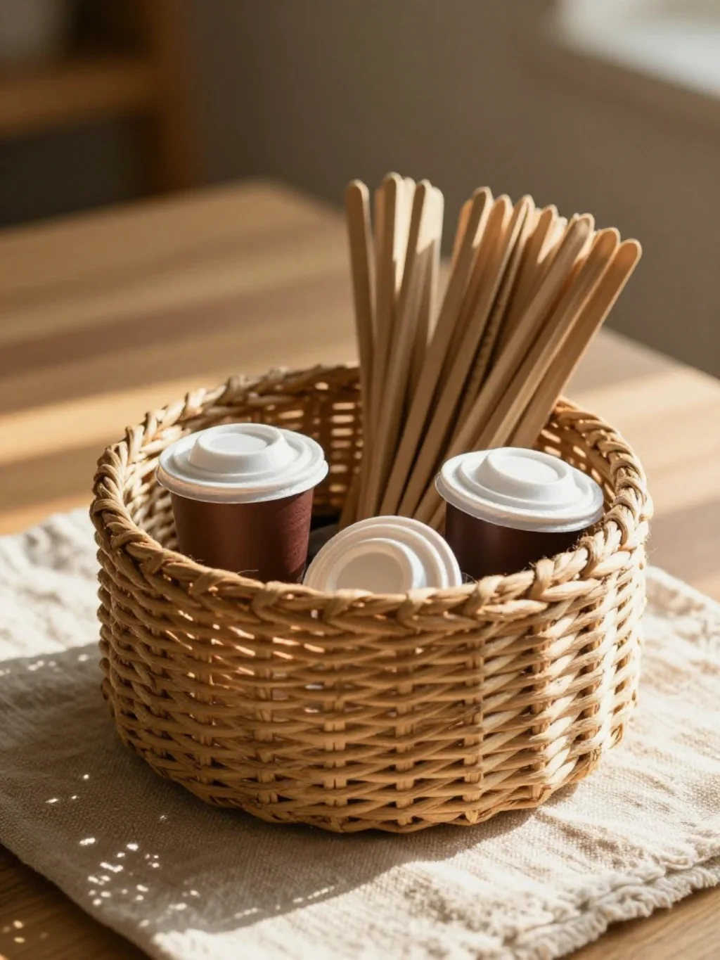 Woven Baskets Hide Everyday Clutter Behind Effortless Natural Texture