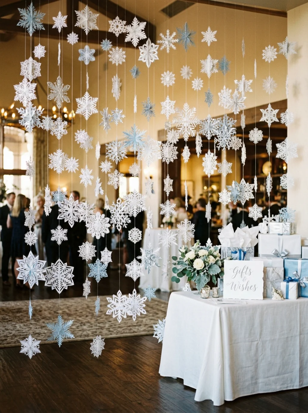 Snowflake Backdrops Create a Photo Moment Guests Won't Skip