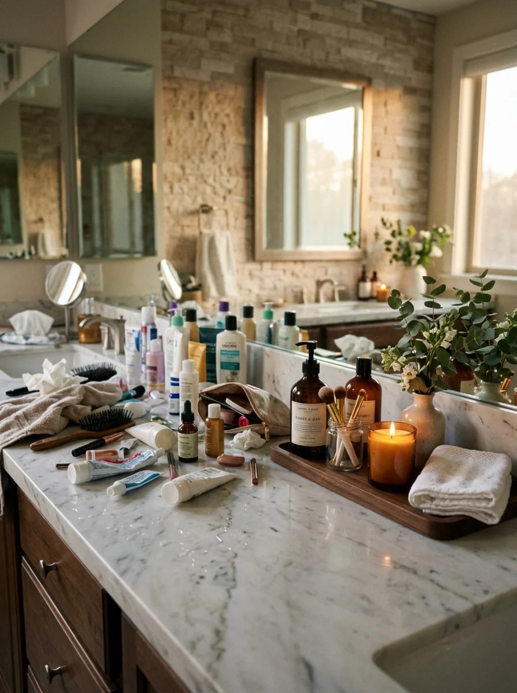 A Simple Tray Quietly Transforms Bathroom Clutter Into Calm