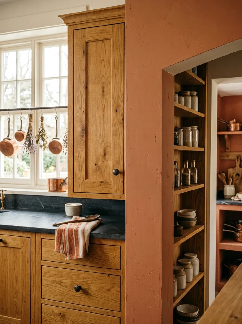 Honey Oak Cabinets Finally Get the Color Partner They Deserve