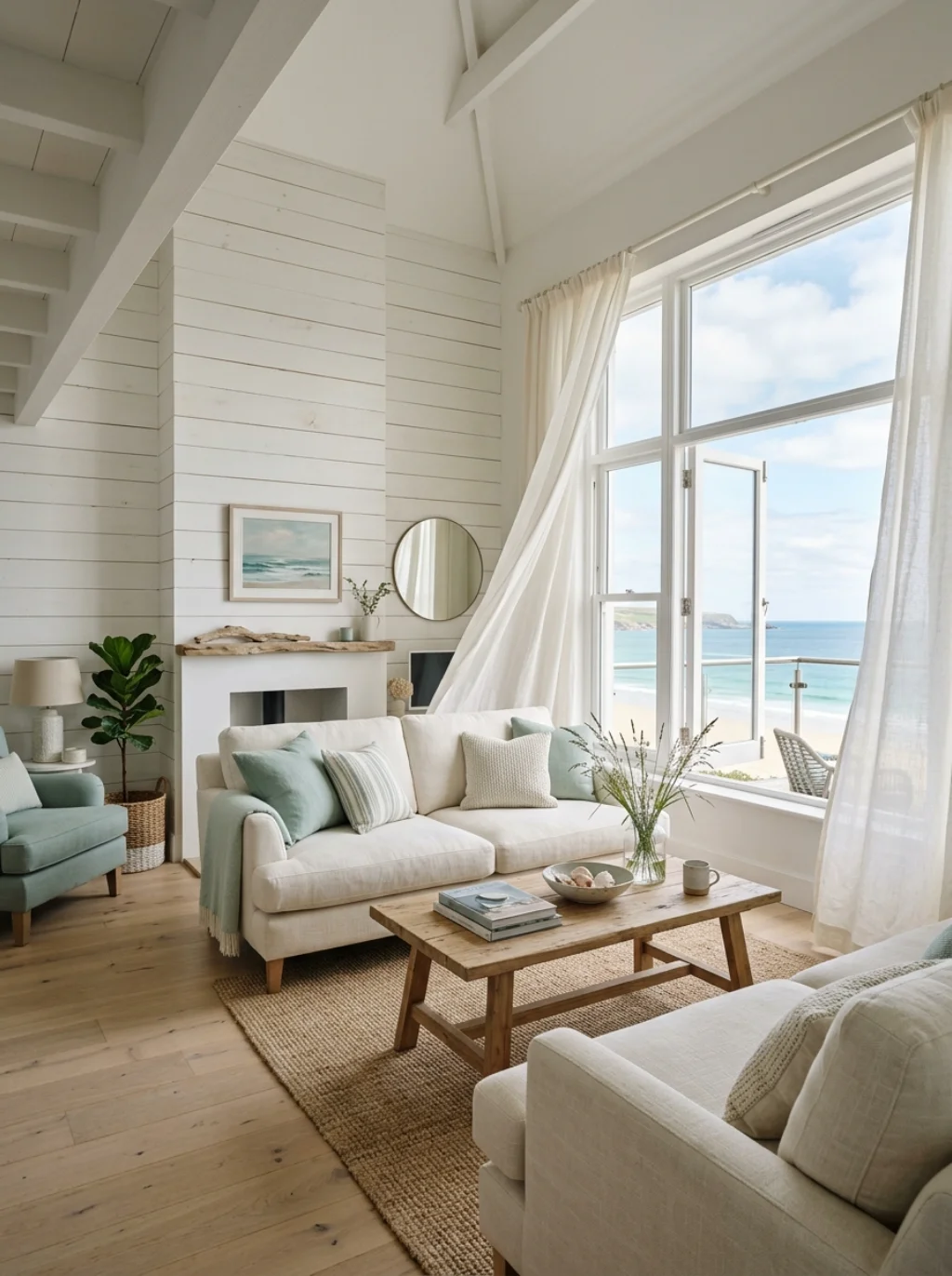 Whitewashed Boards Bring Coastal Calm Into Everyday Living Spaces