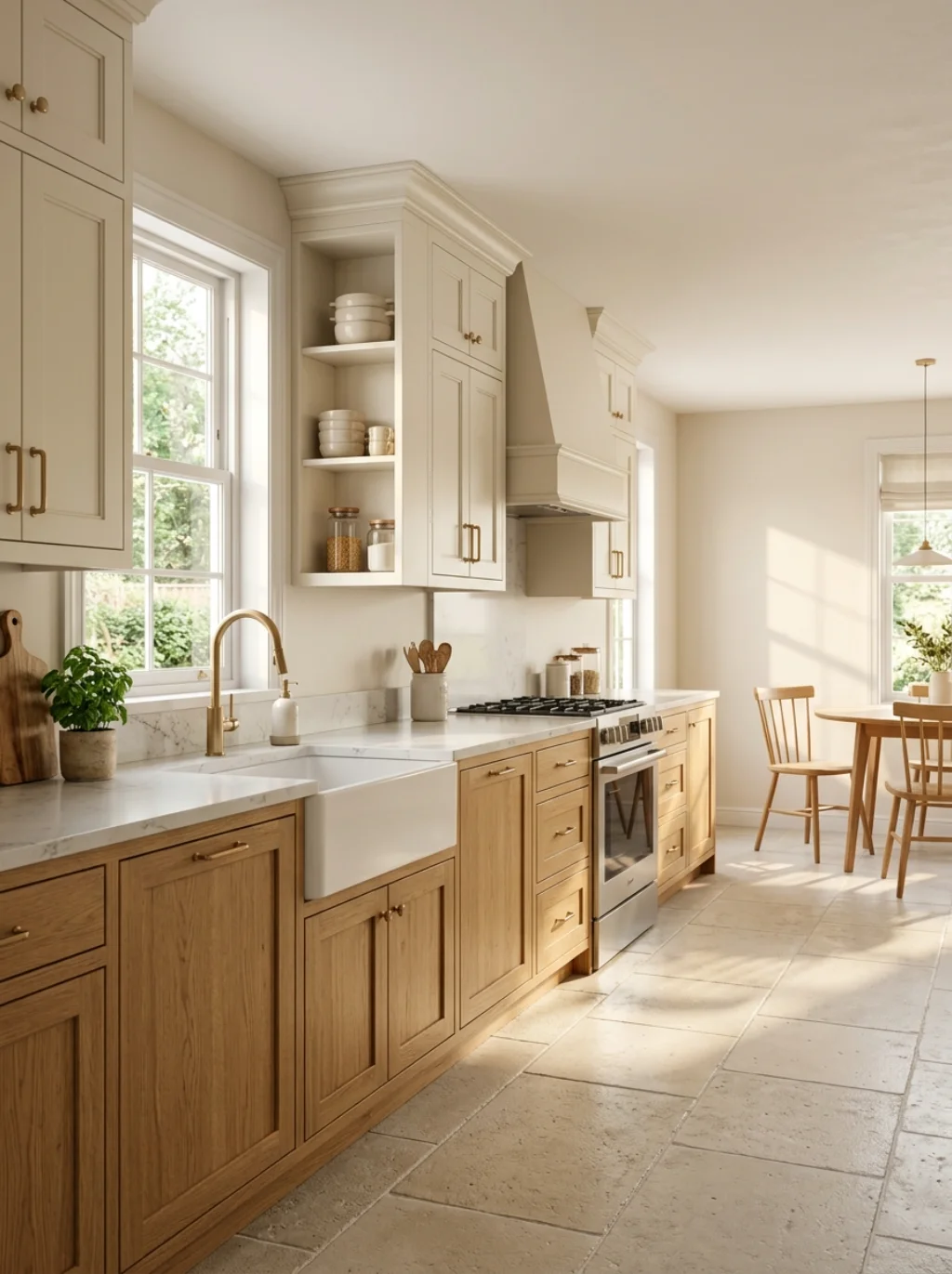 Two Tone Cabinets Give Oak Kitchens a Second Life