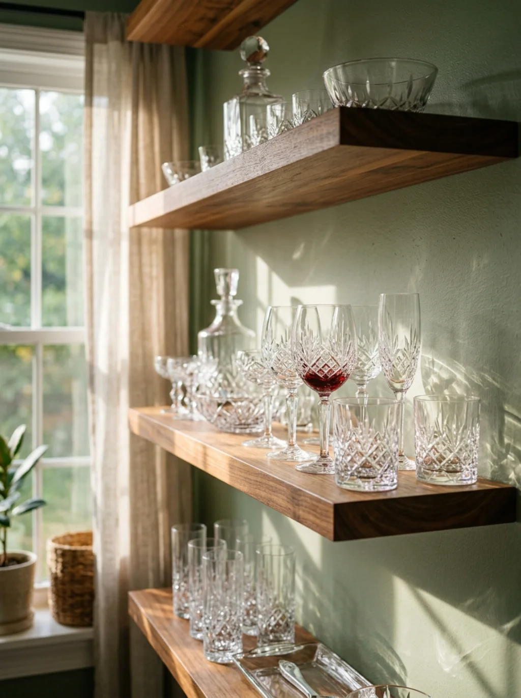 Floating Shelves Redefine How Glassware Becomes Everyday Home Decor
