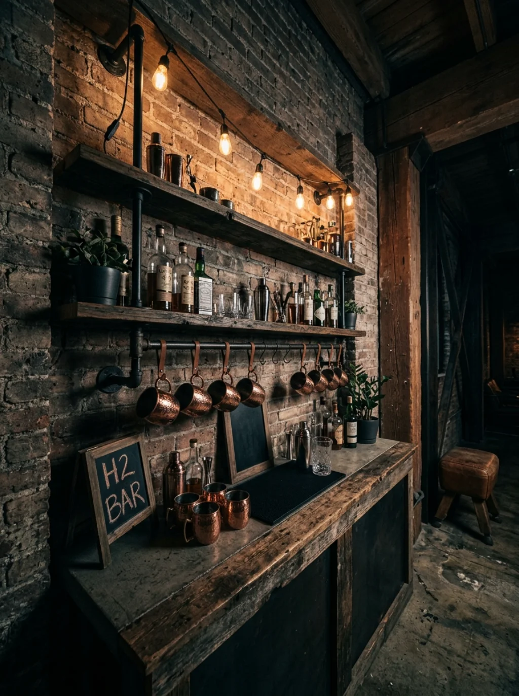 Industrial Accents Bring Unexpected Character Into Modern Bar Nooks