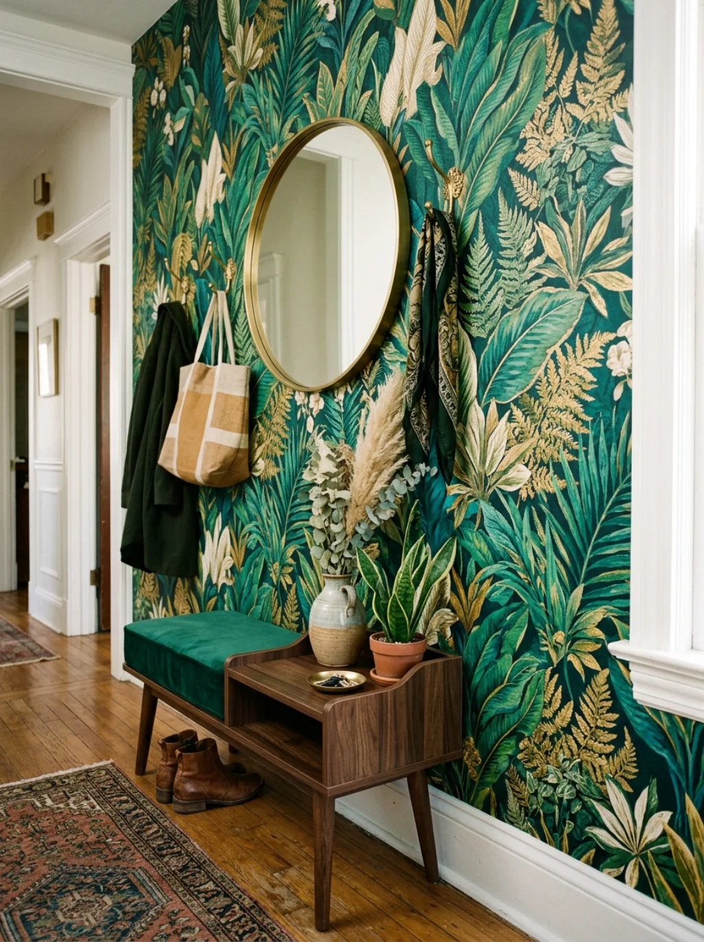 Bold Wallpaper Turns A Forgotten Corner Into A Focal Point
