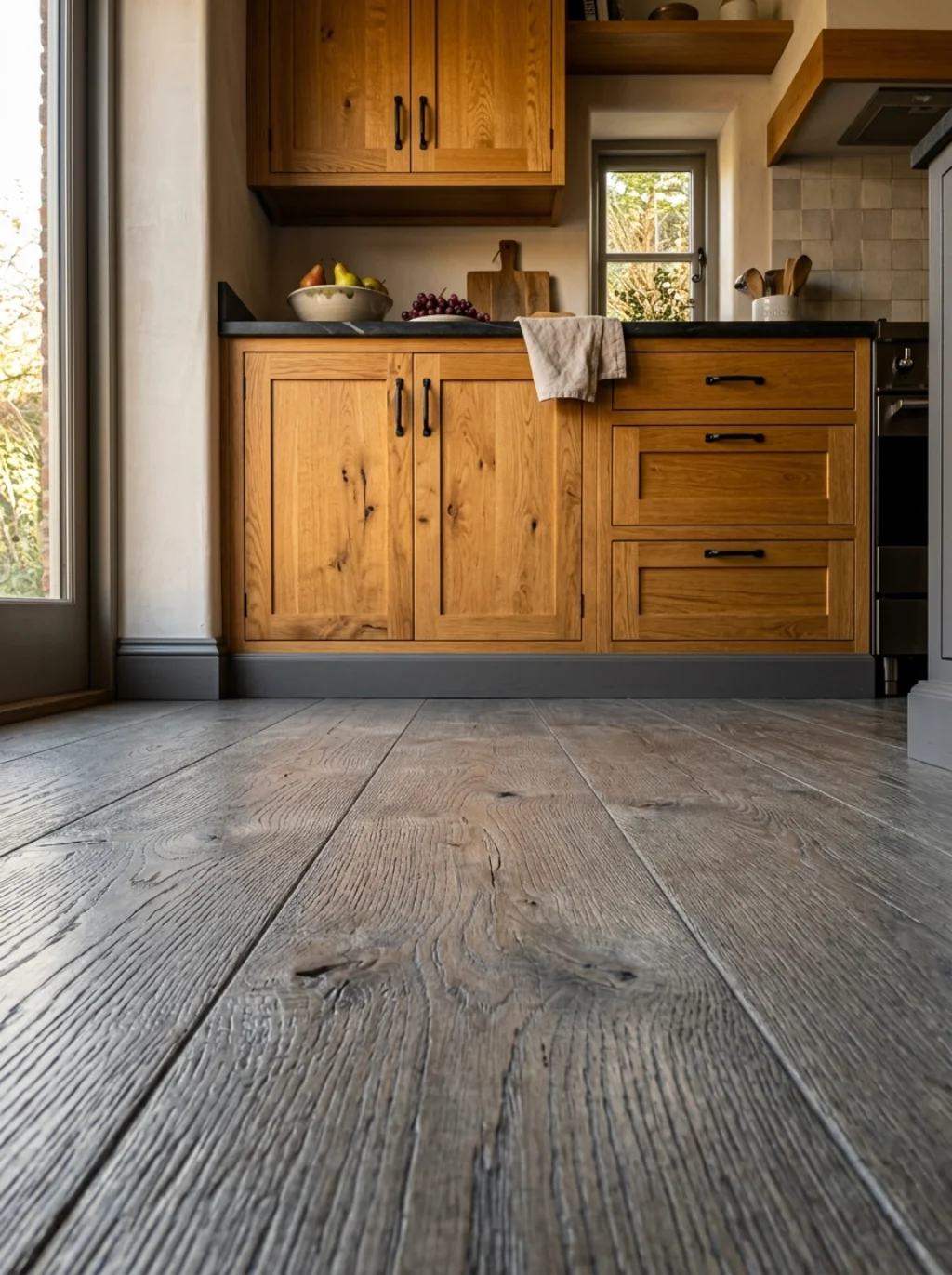 Flooring Choices That Either Clash or Complete Oak Cabinets