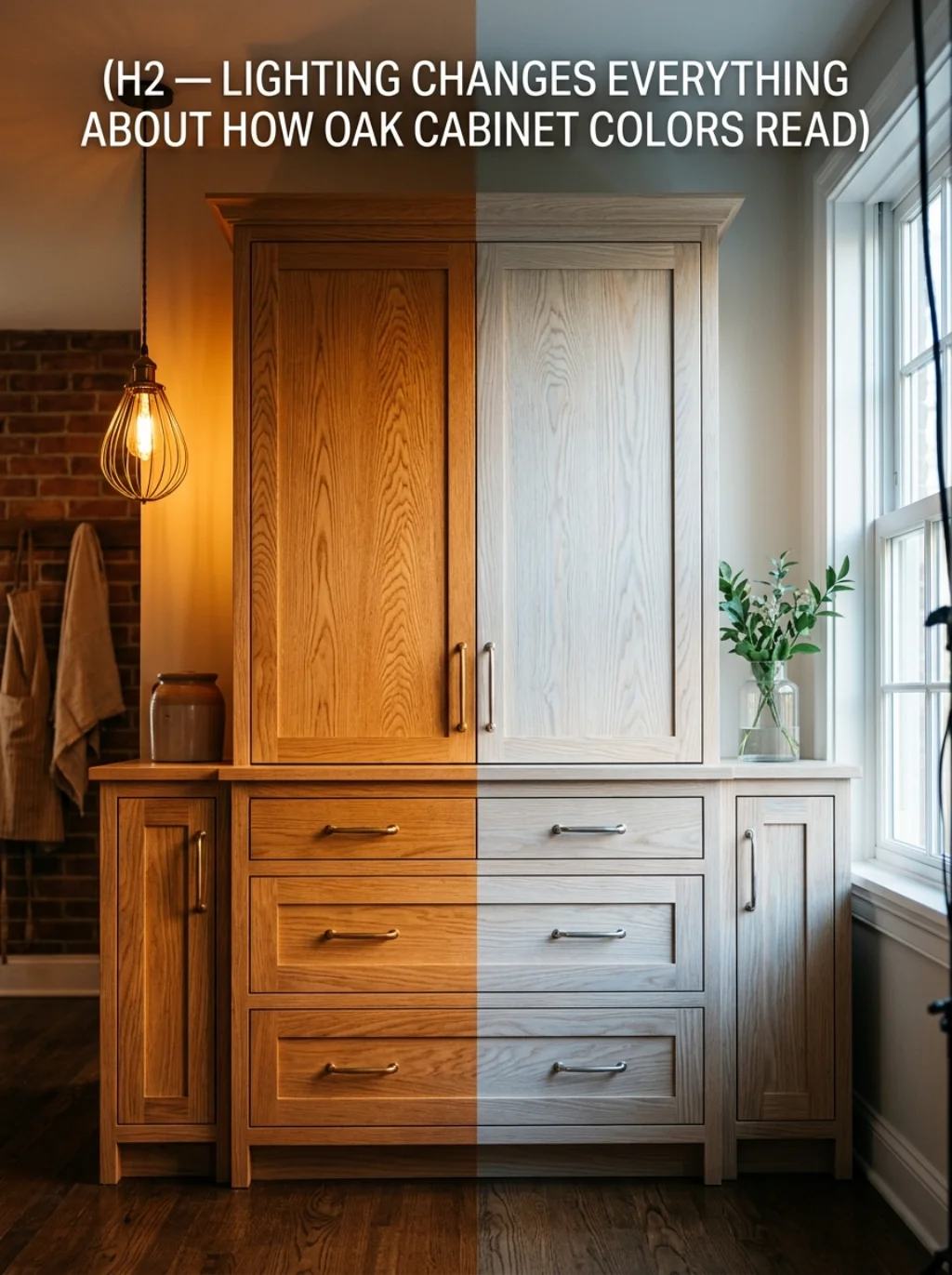 Lighting Changes Everything About How Oak Cabinet Colors Read
