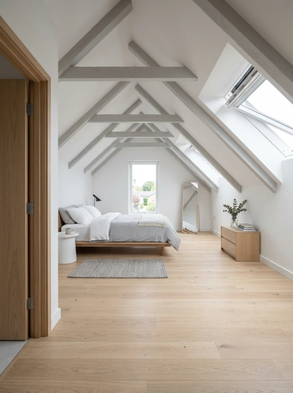 Minimalist Layouts Prevent Small Attic Rooms From Feeling Crowded