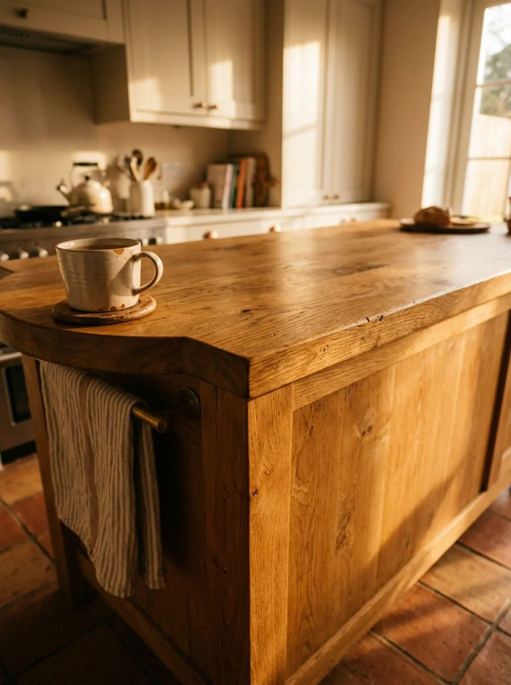 The Wood Tone Pairing That Makes Neutral Cabinets Feel Instantly Warmer