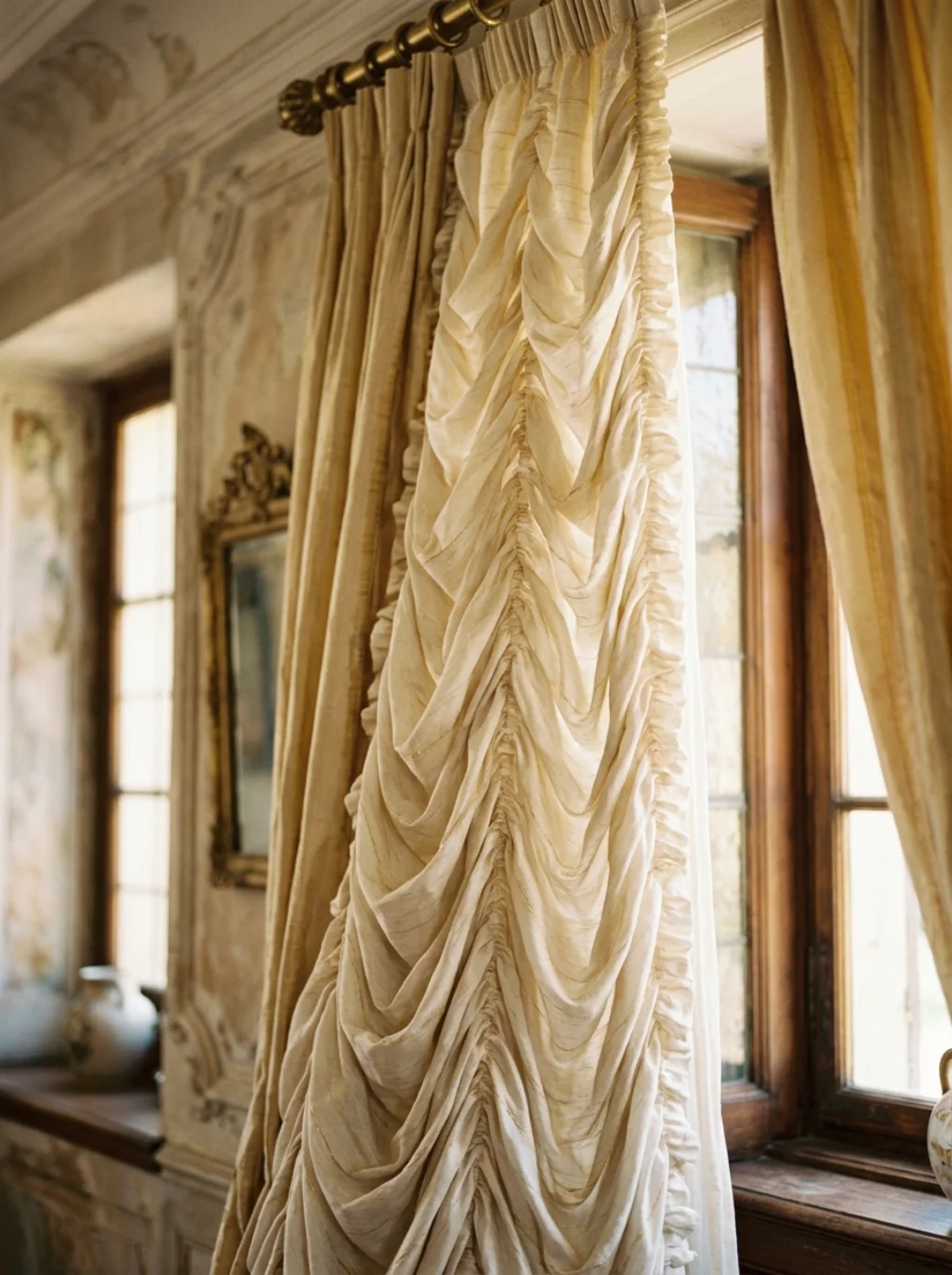 Gathered Fabric Panels That Bring Old World Charm Back
