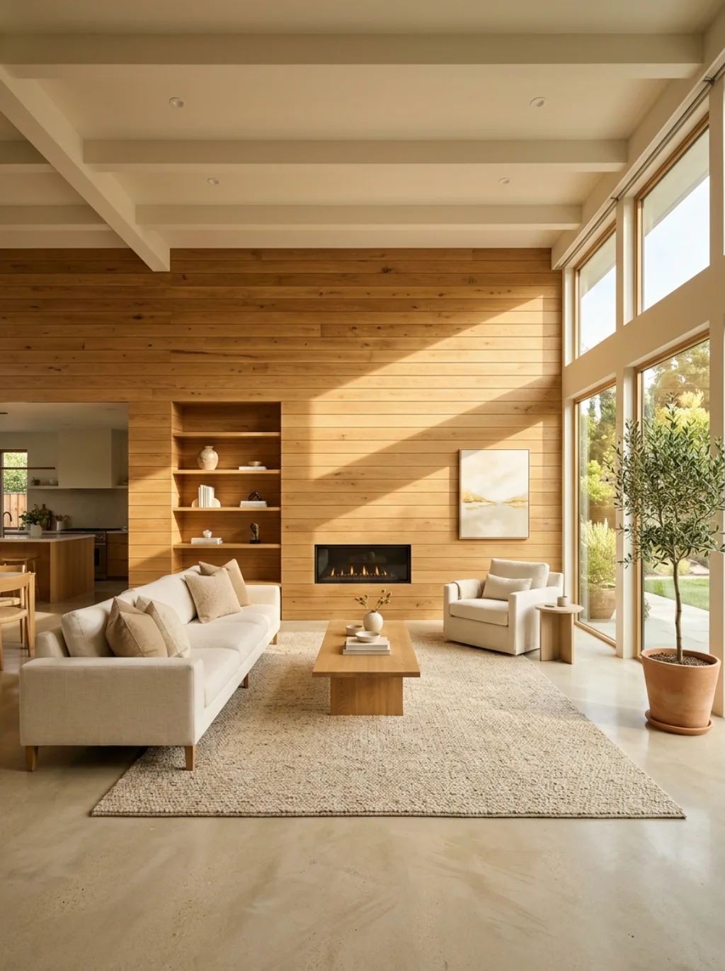 Horizontal Planks Create A Sense Of Endless Room Width