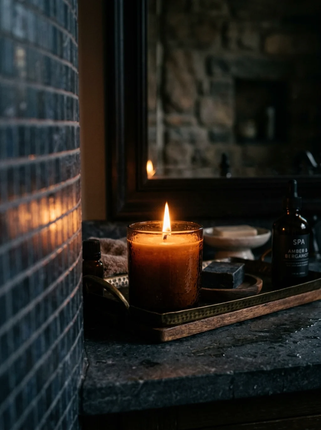 Candlelight and Trays Create an Instant Spa Escape at Home