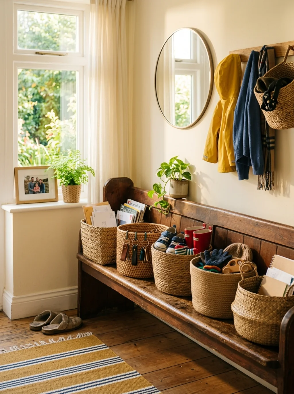 Baskets And Bins Bring Order To Chaotic Morning Rushes