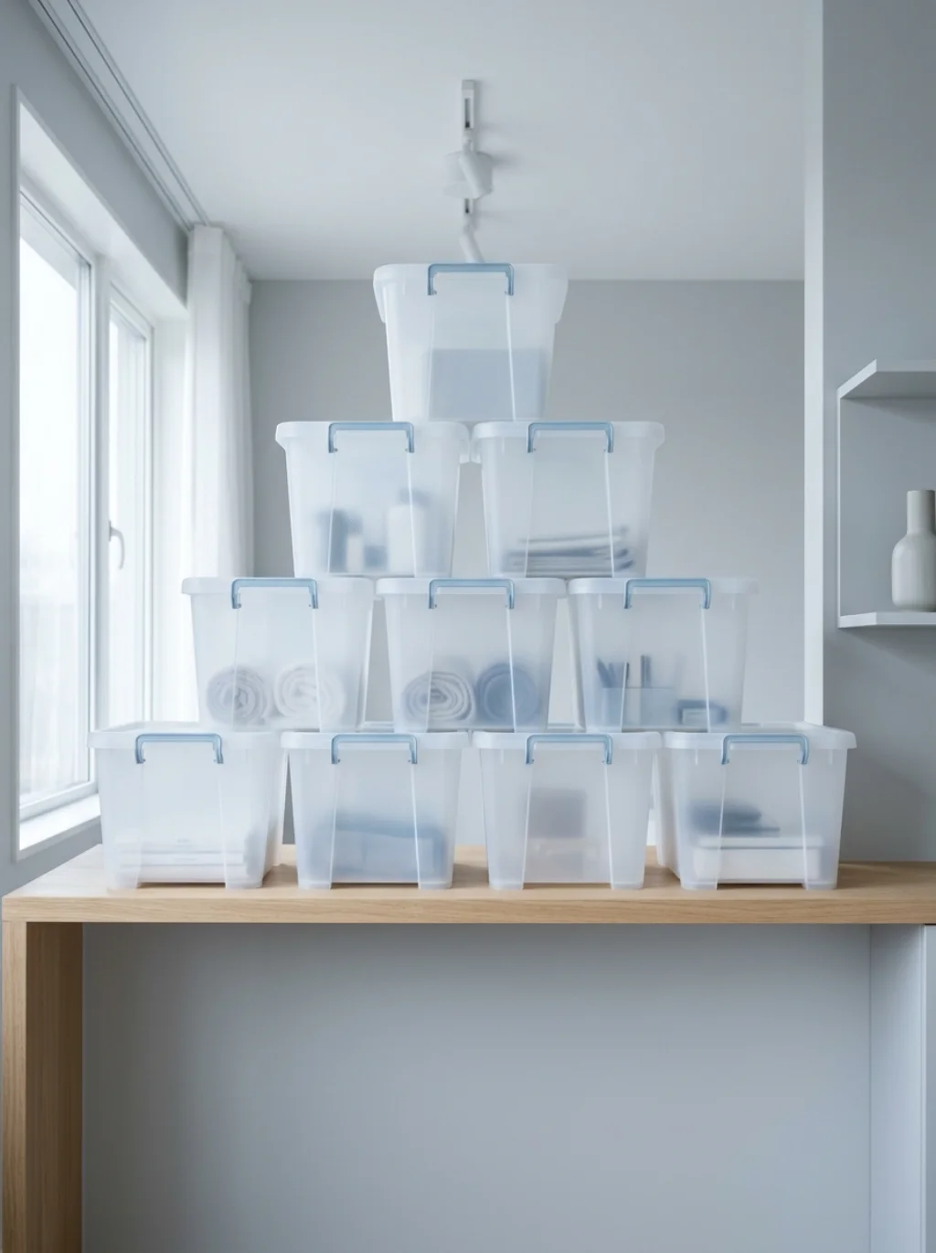 Stackable Bins Quietly Replace an Entire Cabinet Nobody Wanted Anyway