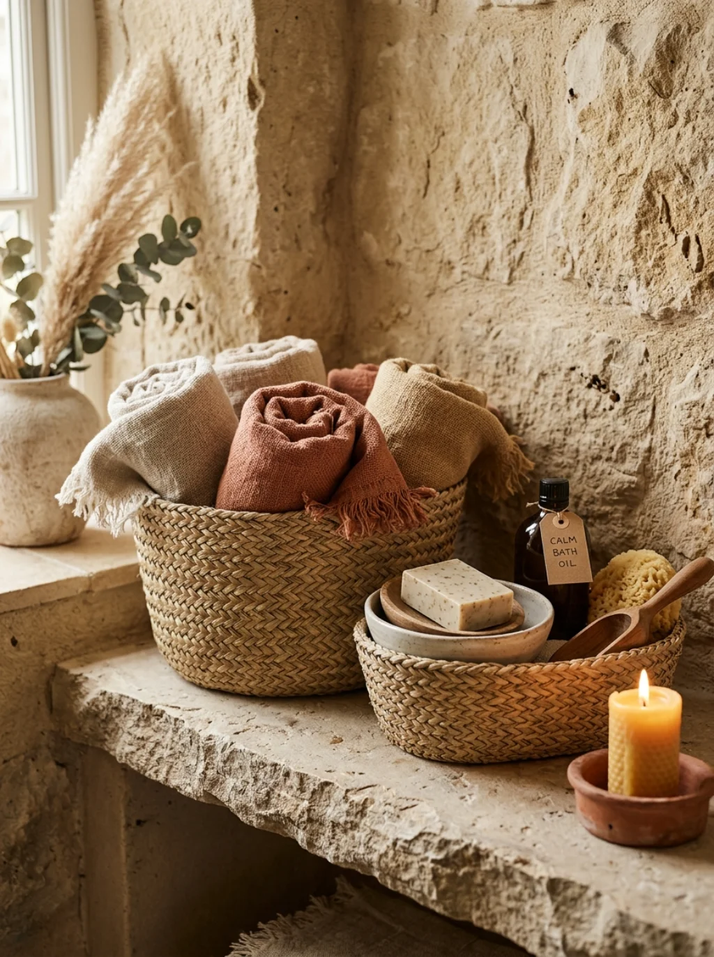 Textures That Turn A Plain Powder Room Into A Retreat