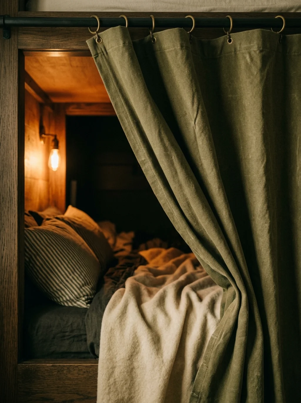 Curtains Give Every Bunk a Sense of Real Privacy