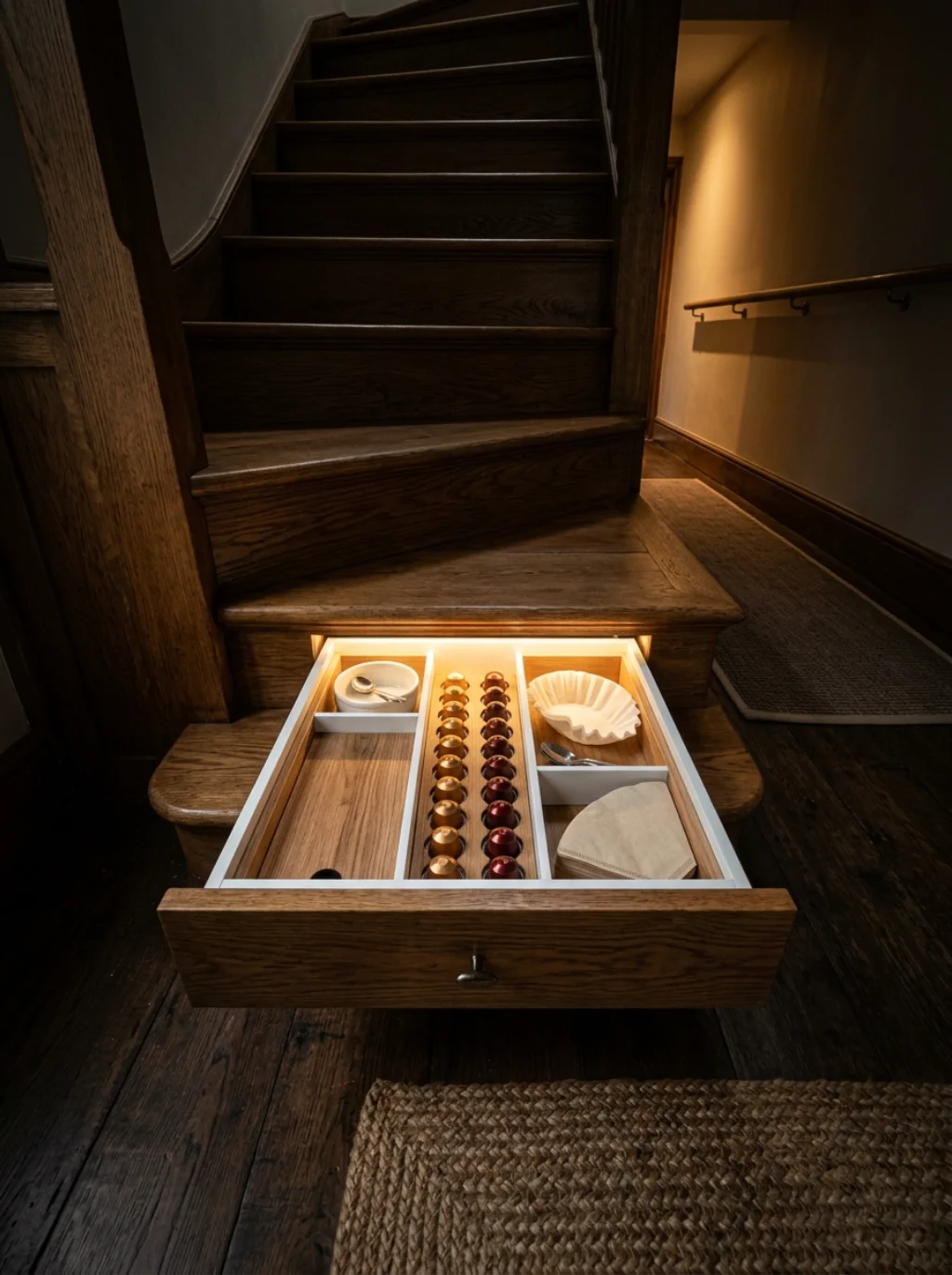 Hidden Drawers Beneath The Steps Solve A Storage Problem Nobody Talks About