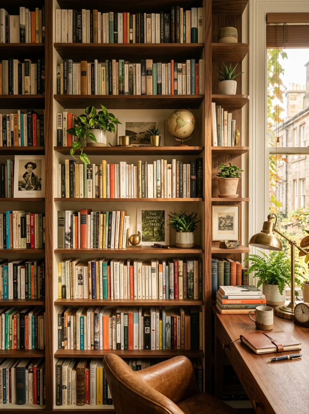 Bookshelves That Frame Your Desk Like A Personal Library