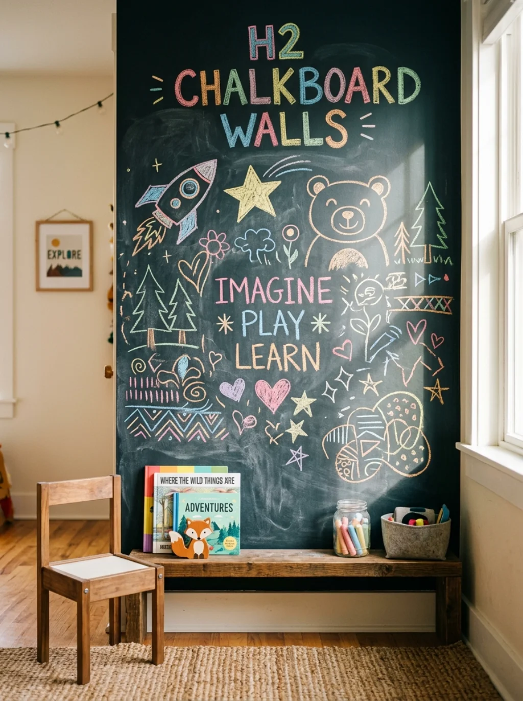 Chalkboard Walls That Turn A Dead Corner Into A Canvas