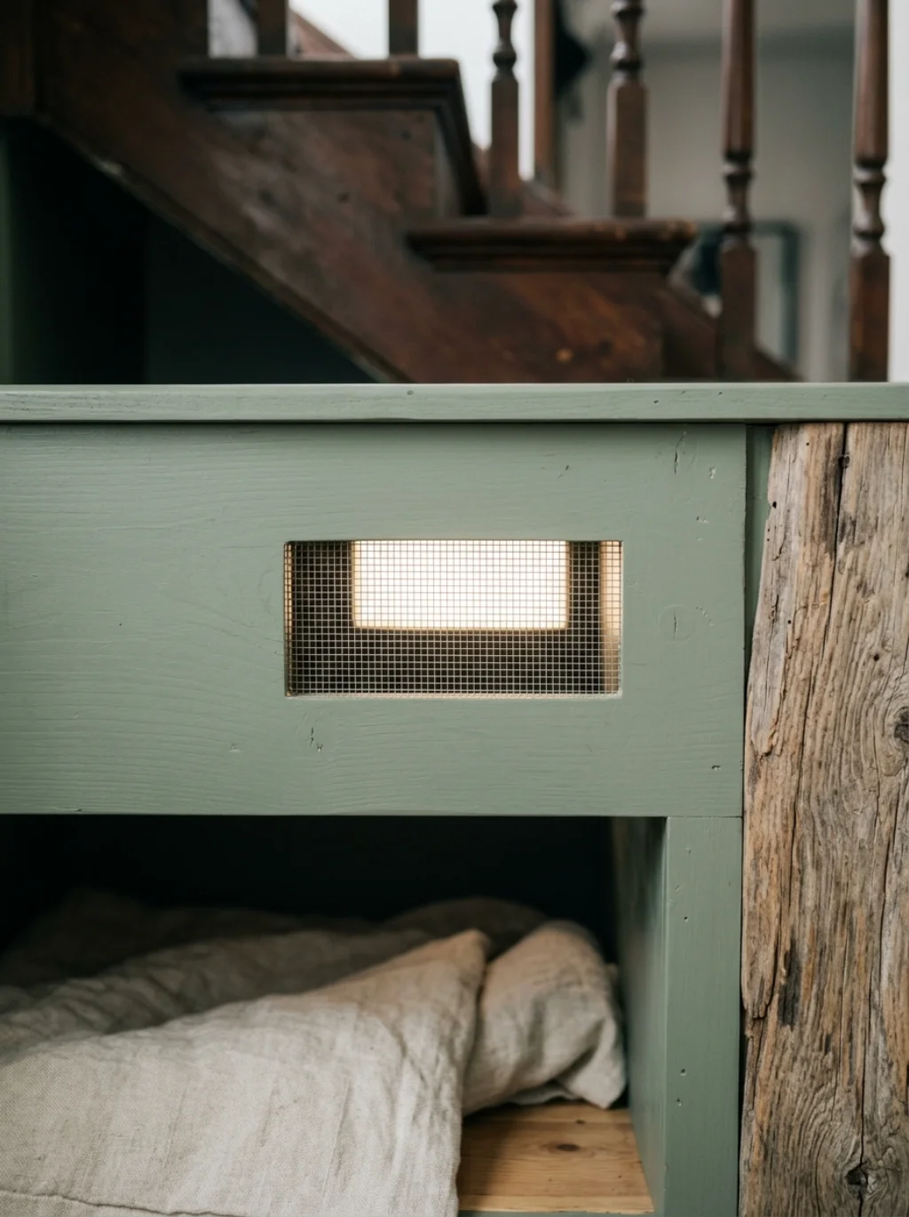 A Cat's Dream Hideout Disguised as an Ordinary Staircase Panel